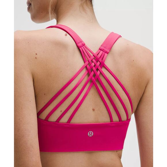 Lululemon Flexyflex Strappy Yoga Bra Light Support Raspberry Coulis-Xxs/Xs - Picture 1 of 5